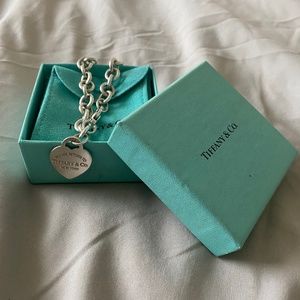 Tiffany and Co heart tag charm bracelet - Silver